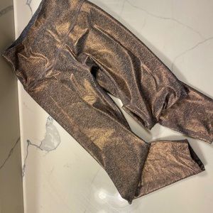 Rose gold shimmer beyond yoga leggings- worn once